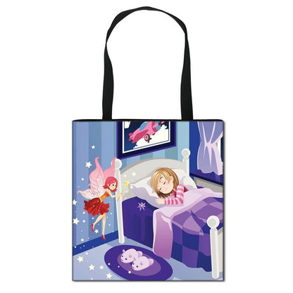 Handbag Casual Tote Bag Shoulder Purse Travelling Storage Pouch Polyester Print