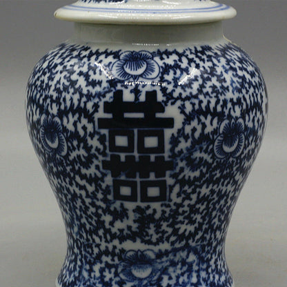 China Jingdezhen porcelain blue and white general jar tea jar Qing Qianlong