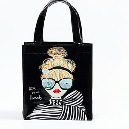 Harrods London Girls Shopper PVC Tote Bag Top-handle Casual Shopping Handbag