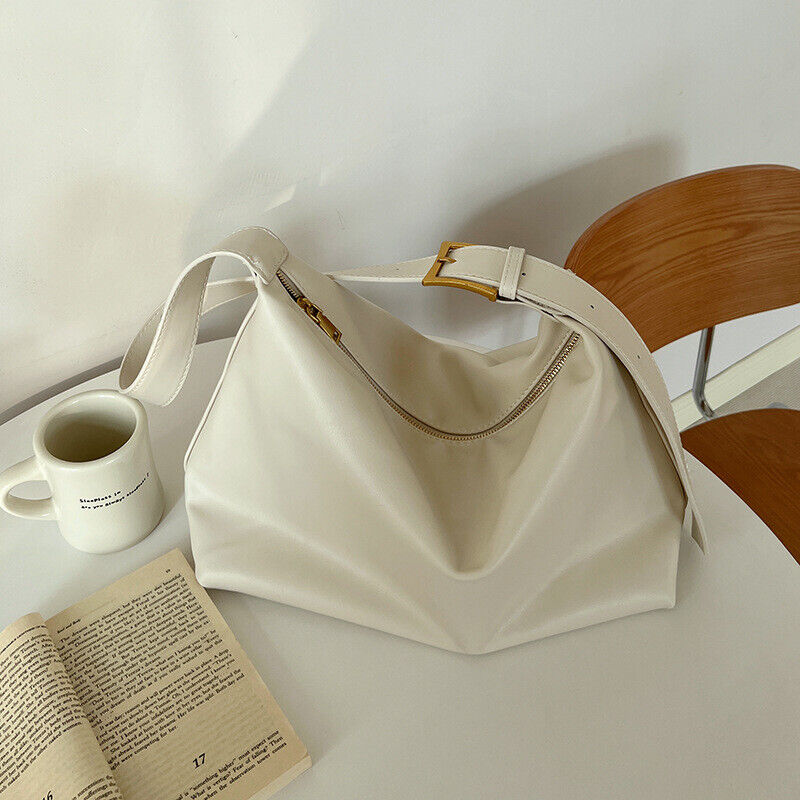 Large Capacity Shoulder Bag Fashion Soft PU Leather Handbag Tote Crossbody Bag