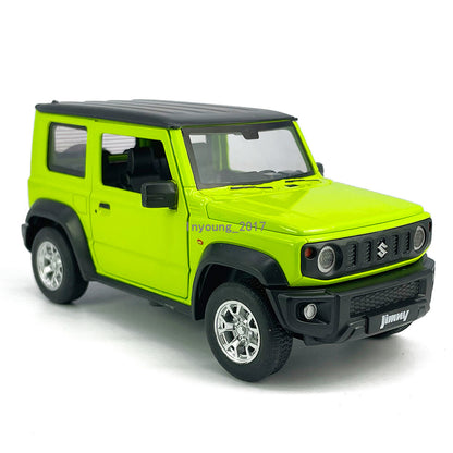 Suzuki Jimny 1:24 Diecast Model Car Toy Vehicle Doors Open Light Sound Green