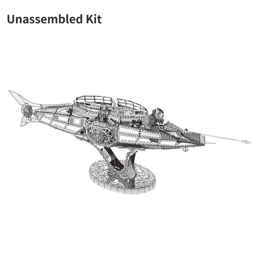 1:100 Scale Nautilus Nuclear Submarine Model 3D Metal Unassembled Kit DIY Toy M