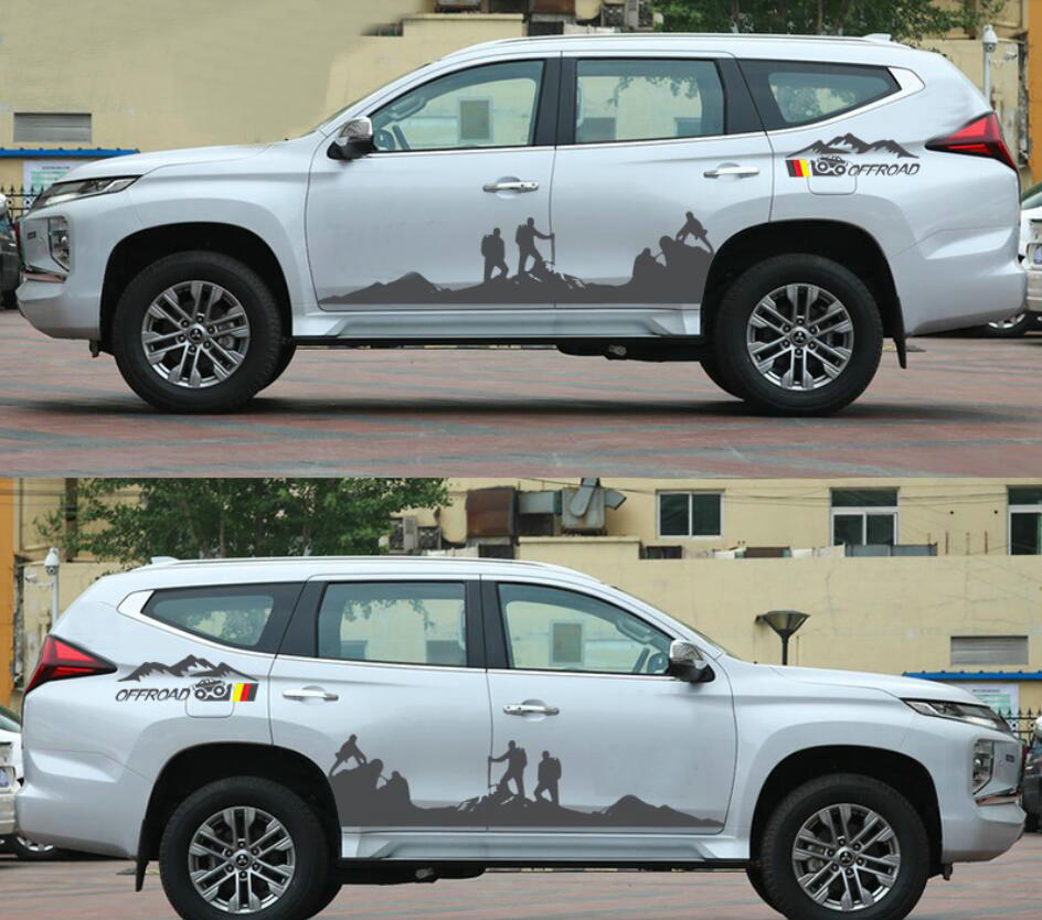 Graphics Mountain Climber Car Sticker Kit For Mitsubishi Pajero Trunk Side Decal