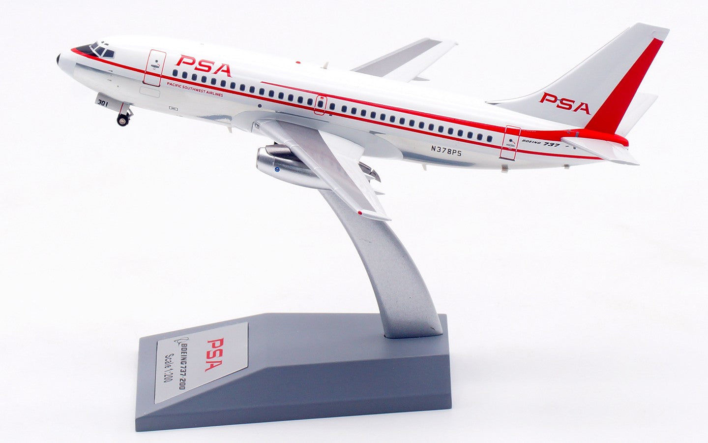 1:200 InFlight PSA Boeing 737-200 Passenger Airplane Diecast Aircraft Model