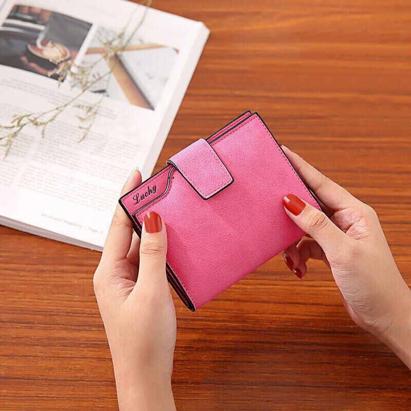 Women Card Clamps Coin Lady Wallet Handbag Purse Cash Clip Billfold Female Purse