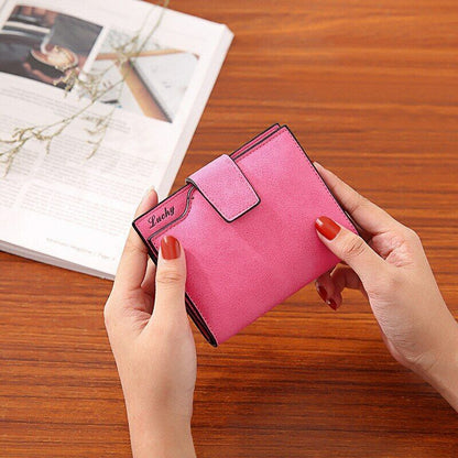 Women Card Clamps Coin Lady Wallet Handbag Purse Cash Clip Billfold Female Purse
