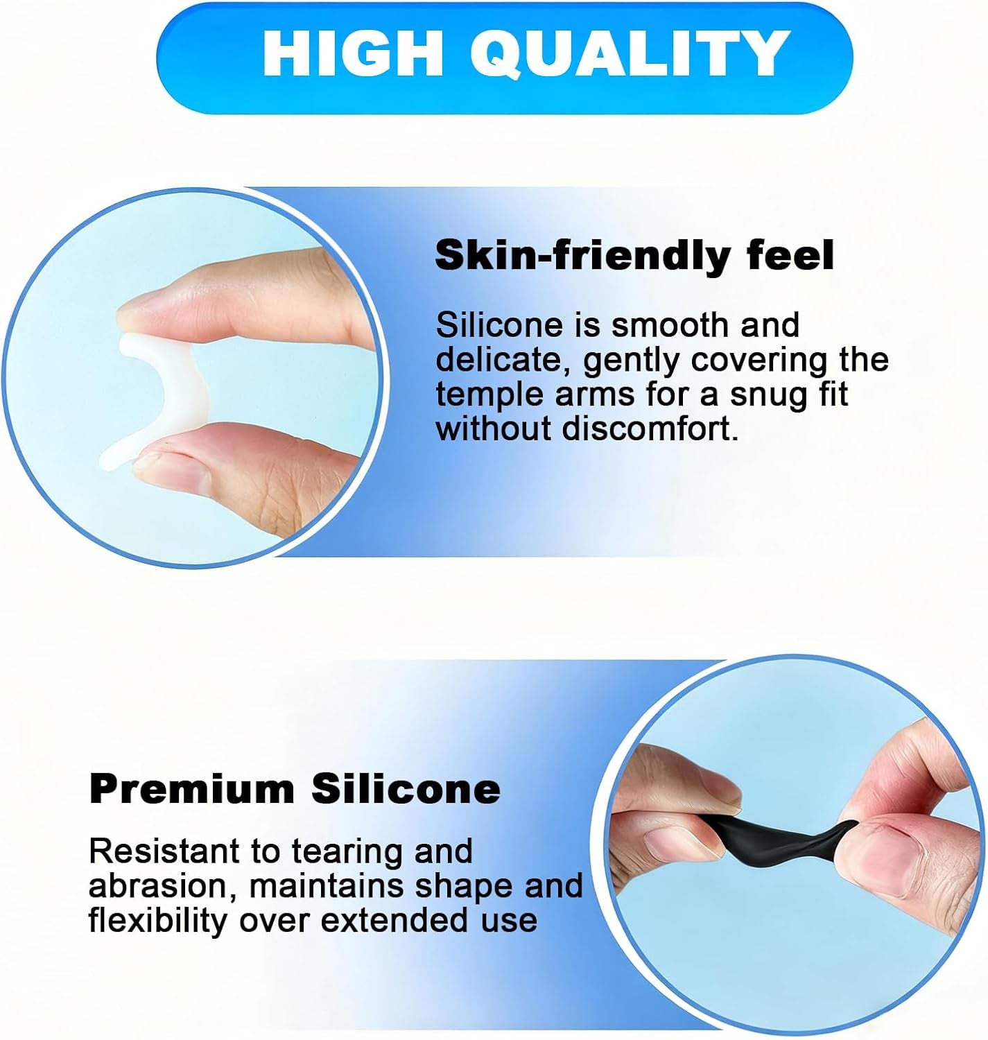 Eye Glasses Ear Grippers,Anti Slip Eyeglasses Ear Grips,Silicone Ear Hooks for S