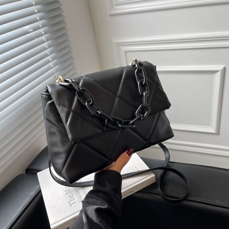 PU Leather Crossbody Bags Women Flap Bag Trending Chain Shoulder Handbags
