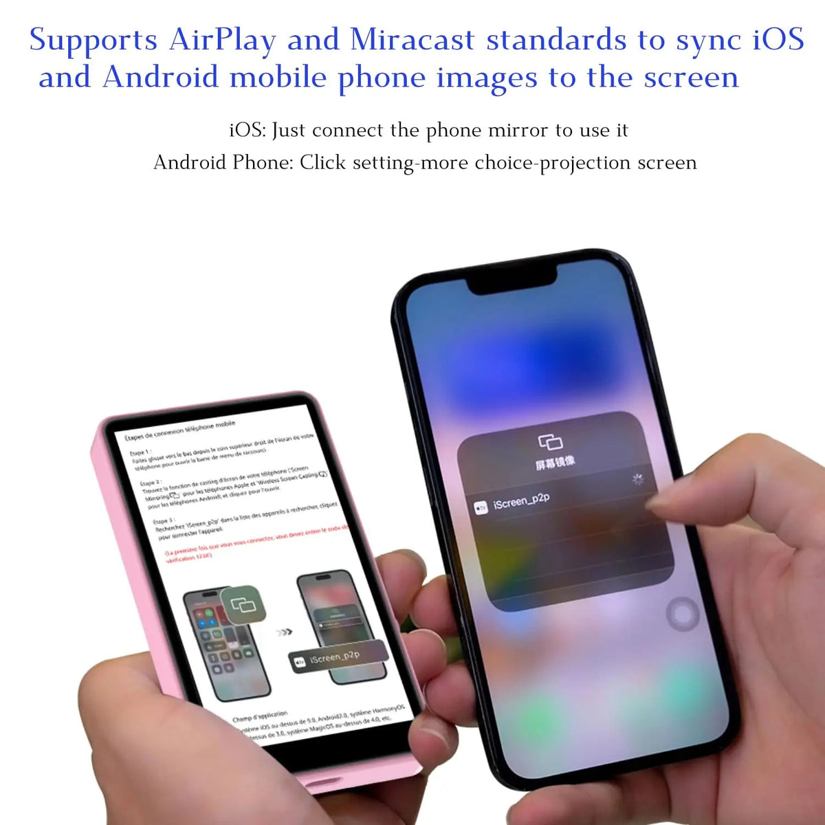 Phone Vlog Selfie Monitor Screen, Bluetooth Remote Back Camera Monitor, No Laten