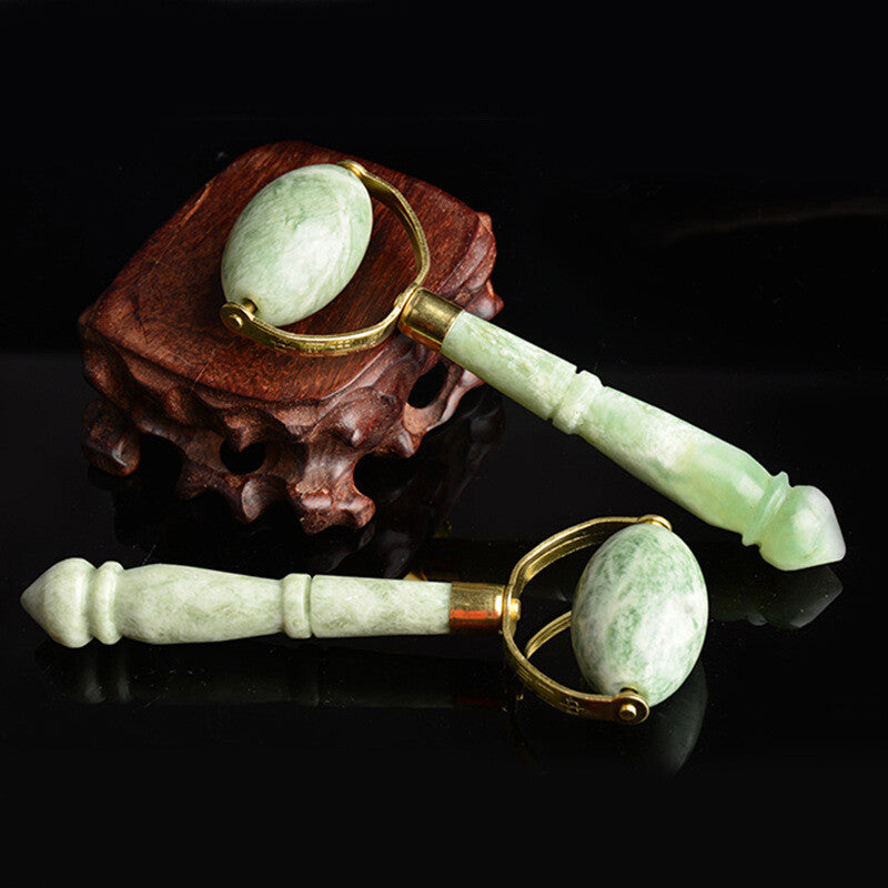 Natural Jade Gua Sha Massage Health Therapy Tool Face Thin Roller Massager
