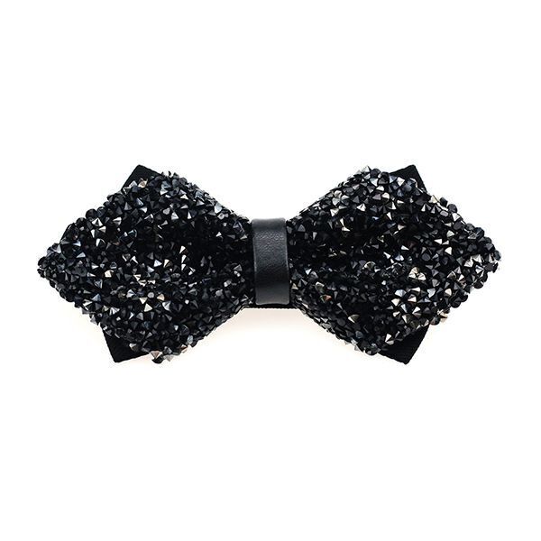 Men Bowtie Diamond Luxury Crystal Gem Tie Fashion Wedding Party Neckwear Banquet