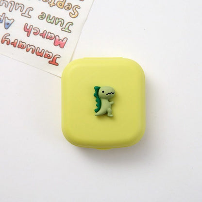 Contact Lens Case Box Mirror Women Mini Square Lovely Eyes Container Bag Travel