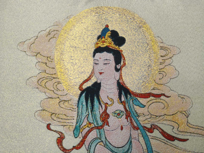 36" Tibet Tibetan Cloth Silk Buddhism Bodhisattva Manjusri Tangka Thangka Mural