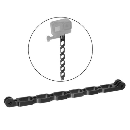 Aluminum 1/4 Extension Hole Rod Arm Mount Helmet For Gopro Max For Insta.360;