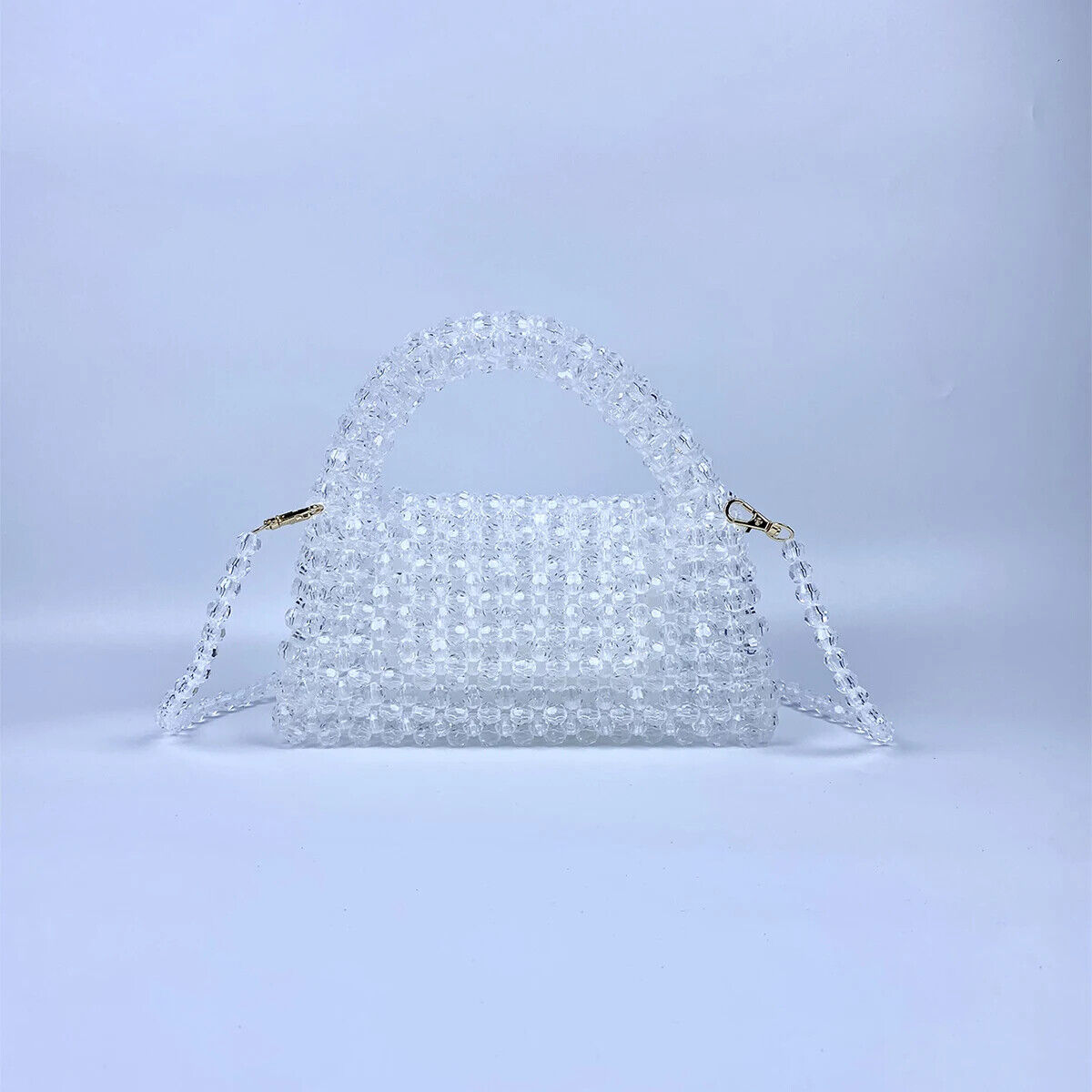 Beaded Knitted Pillow Type Handheld Crossbody Dual Purpose Acrylic Bag
