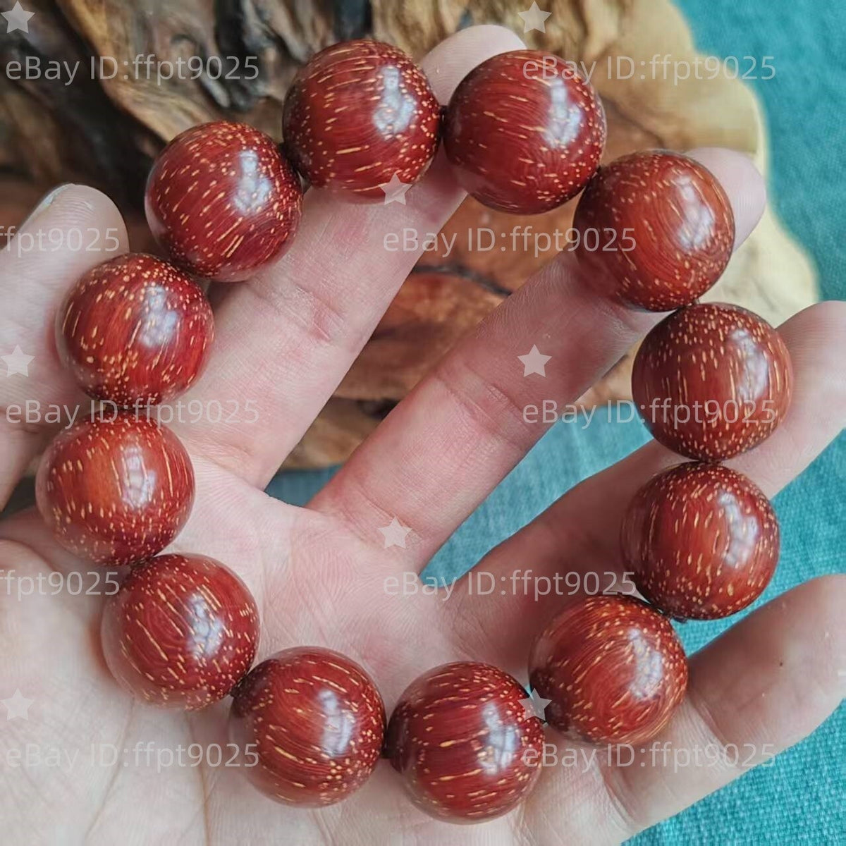 20mm Grade A Natural Starry Wood Prayer Beads Men Woman Buddha Blessing Bracelet