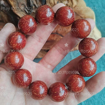 20mm Grade A Natural Starry Wood Prayer Beads Men Woman Buddha Blessing Bracelet