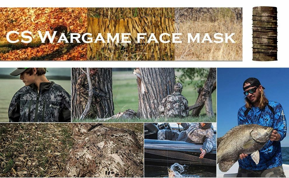 Neck Gaiter Bandana Buff Hiking Camping Hunting Tube Scarf Headwear Mask 50*25CM