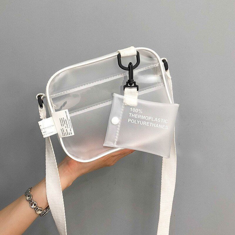 Transparent Bag Crossbody Small Phone Bag Shoulder Handbag Card Purse 19*15 CM