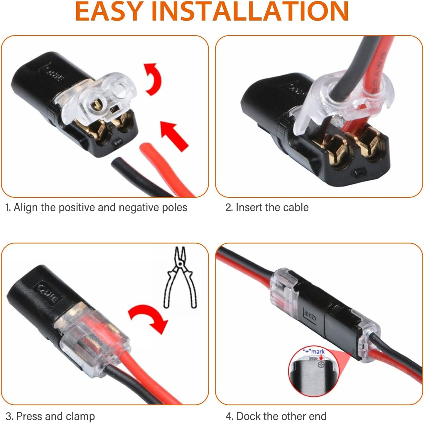 2 Pin Waterproof Electrical Connector Car Automotive Wire Plug Terminal LOT