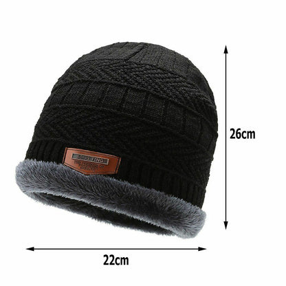 Winter Hat Knitted Neck Collar Thermal Beanie Cap Outdoor Camping Hiking Travel