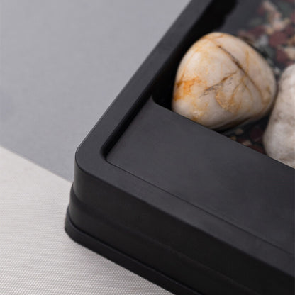 Black Stone Tea Tray Creative Serving Tray Zen Style Water Fluid Tea Boat 54cn