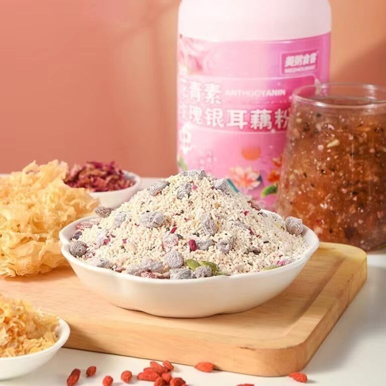 Chinese Lotus Root Starch Powder Soup Rose and White Fungus Soup 500g