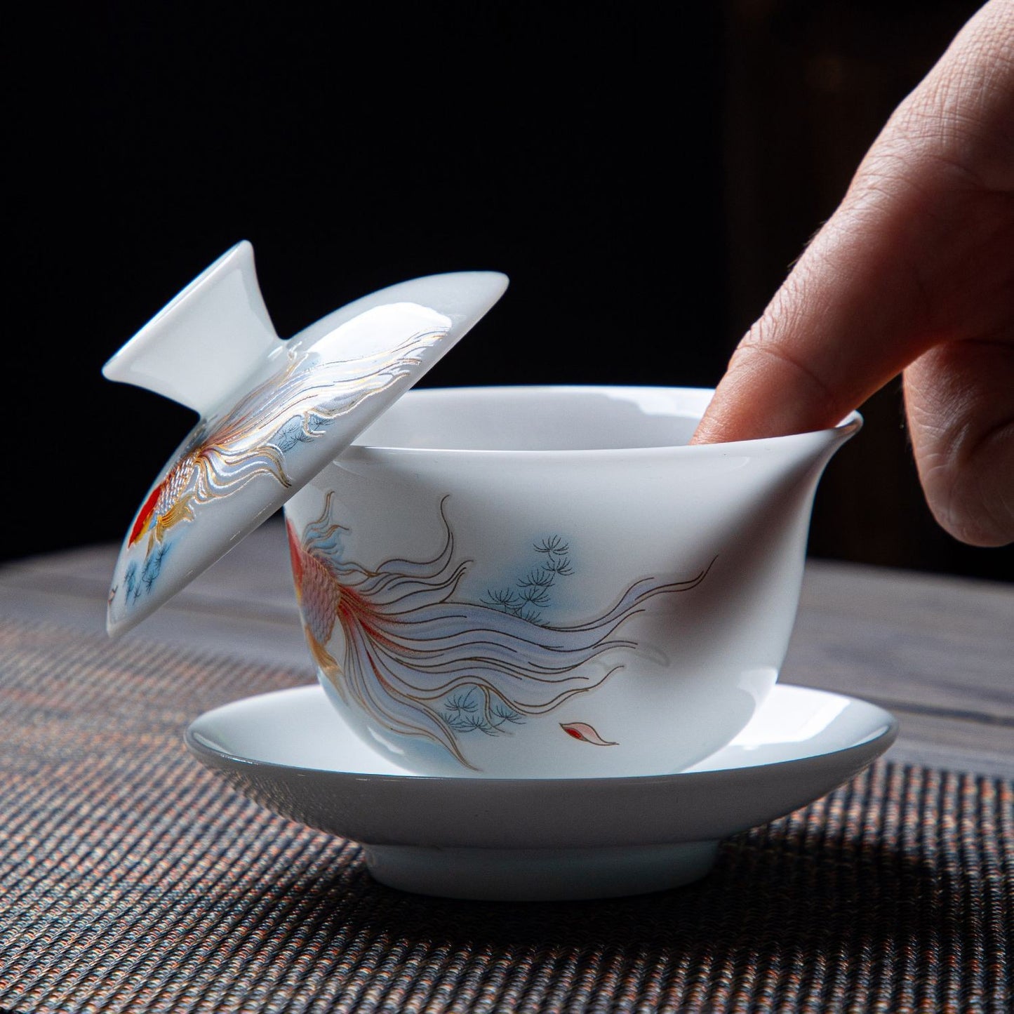Ice Jade Porcelain Gaiwan Ceramic Tea Bowl Sancai Bowl Tea Set White Porcelain