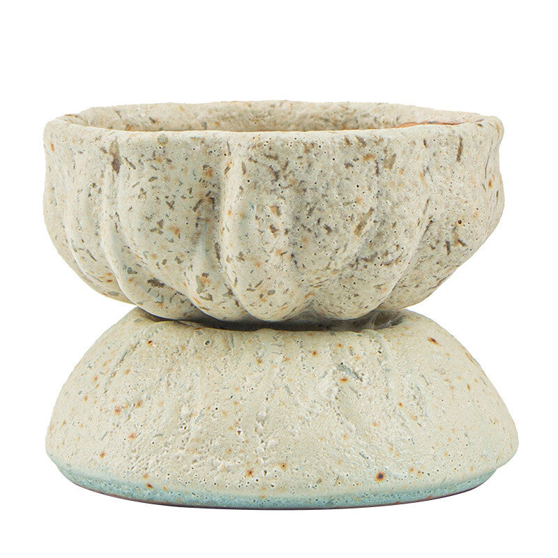 Ceramic Tea Strainer Antique Style Filter Net Holder Lotus Root Design On Sales