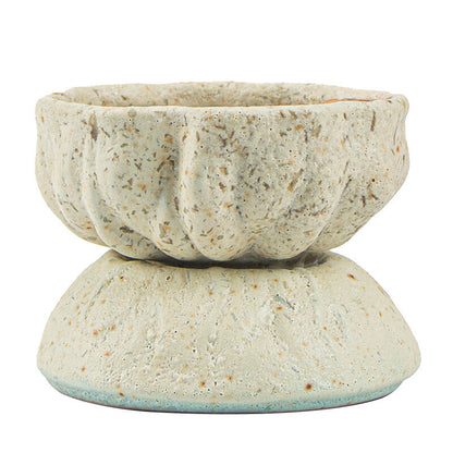 Ceramic Tea Strainer Antique Style Filter Net Holder Lotus Root Design On Sales