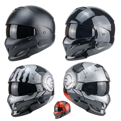 Open Face Full Face Helmet Motorcycle Helmet for Street Bike Cruiser Scooter DOT