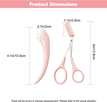 Eyebrow Trimmer Grooming Scissors Eyelash Thinning Shears Brow Shaping Tool Set