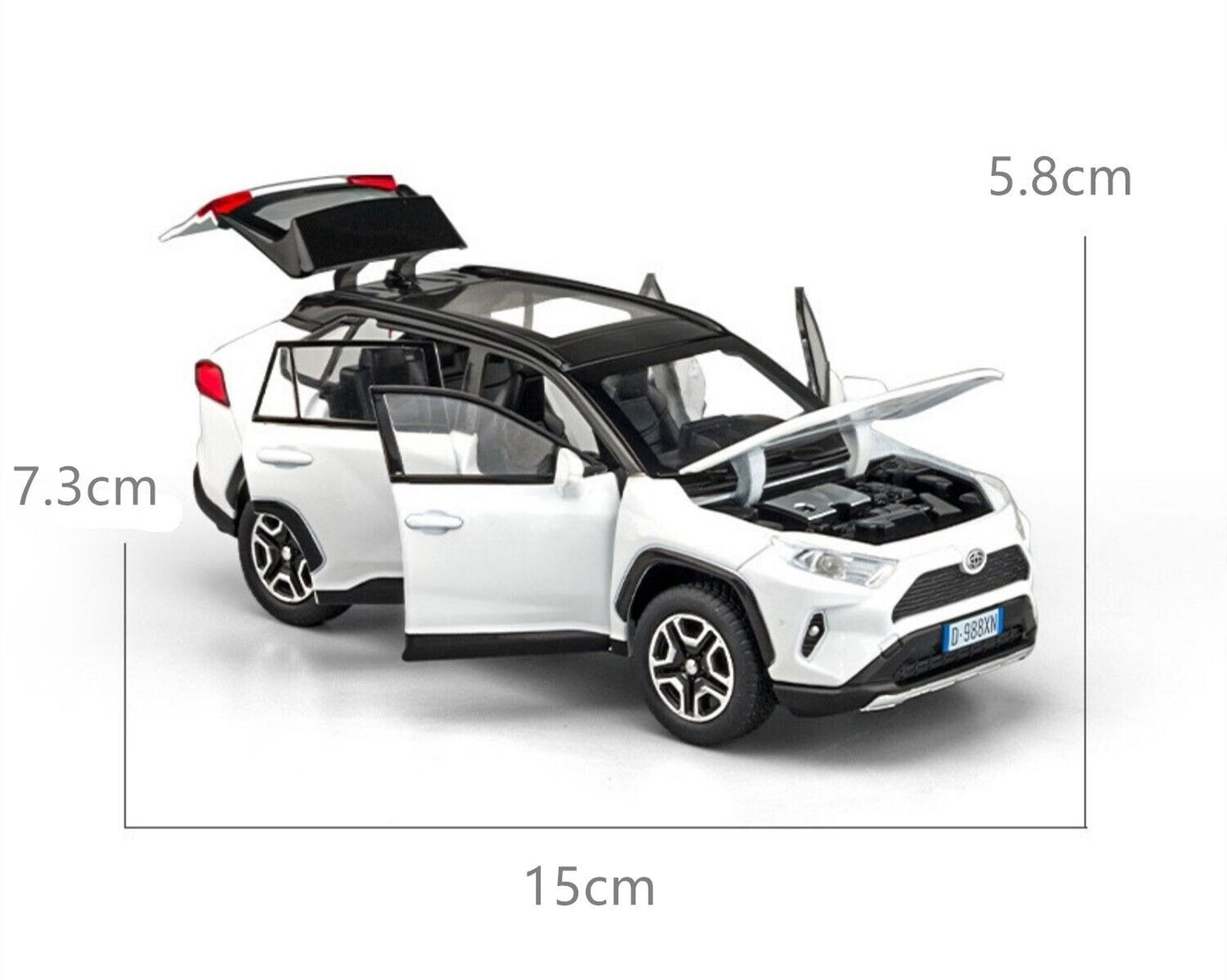 1:32 Toyota RAV4 SUV Diecast Model Car Toy Vehicle Sounds Lights Collection Gift