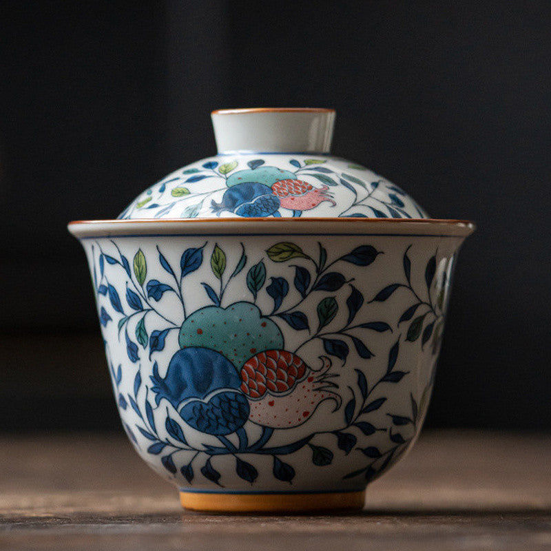150ml Retro Kung Fu Tea Set Tea Bowl Home Tea Cup Ceramic Hand Painted Gaiwan