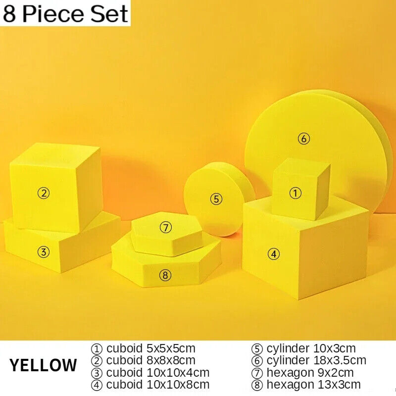 Photo Background Props 8Pcs Foam Solid Colors Photography Cube Posing Ornaments