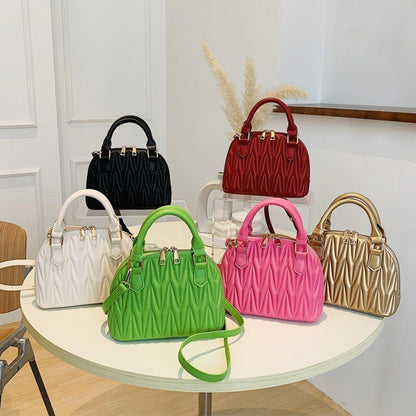Handbag Embroidery Synthetic Leather Shoulder Bag Crossbody Shell Bag Clutch Bag
