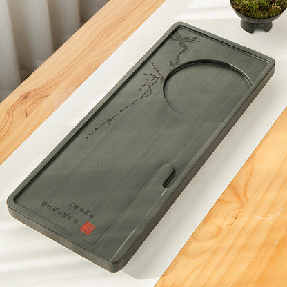 Natural Stone Tea Tray Heavy Black Stone Tea Table Stone Carving Art For Tea Set