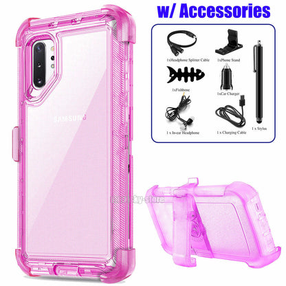 Clear Case For Galaxy Note 10 / Plus Clip Stand Rubber & Tpu Cover / Accessories