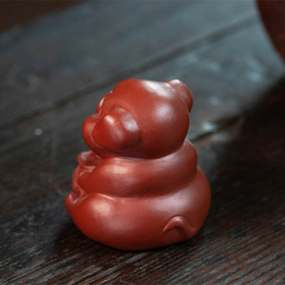 China Yixing Zisha PotteryPorcelain Animal Yuanbao Pig Wealth Auspicious Tea Pet