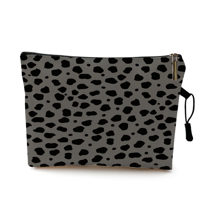 Water Resistant Makeup Bag Zebra Stripe Brown Pink Leopard Print Cosmetic Purse