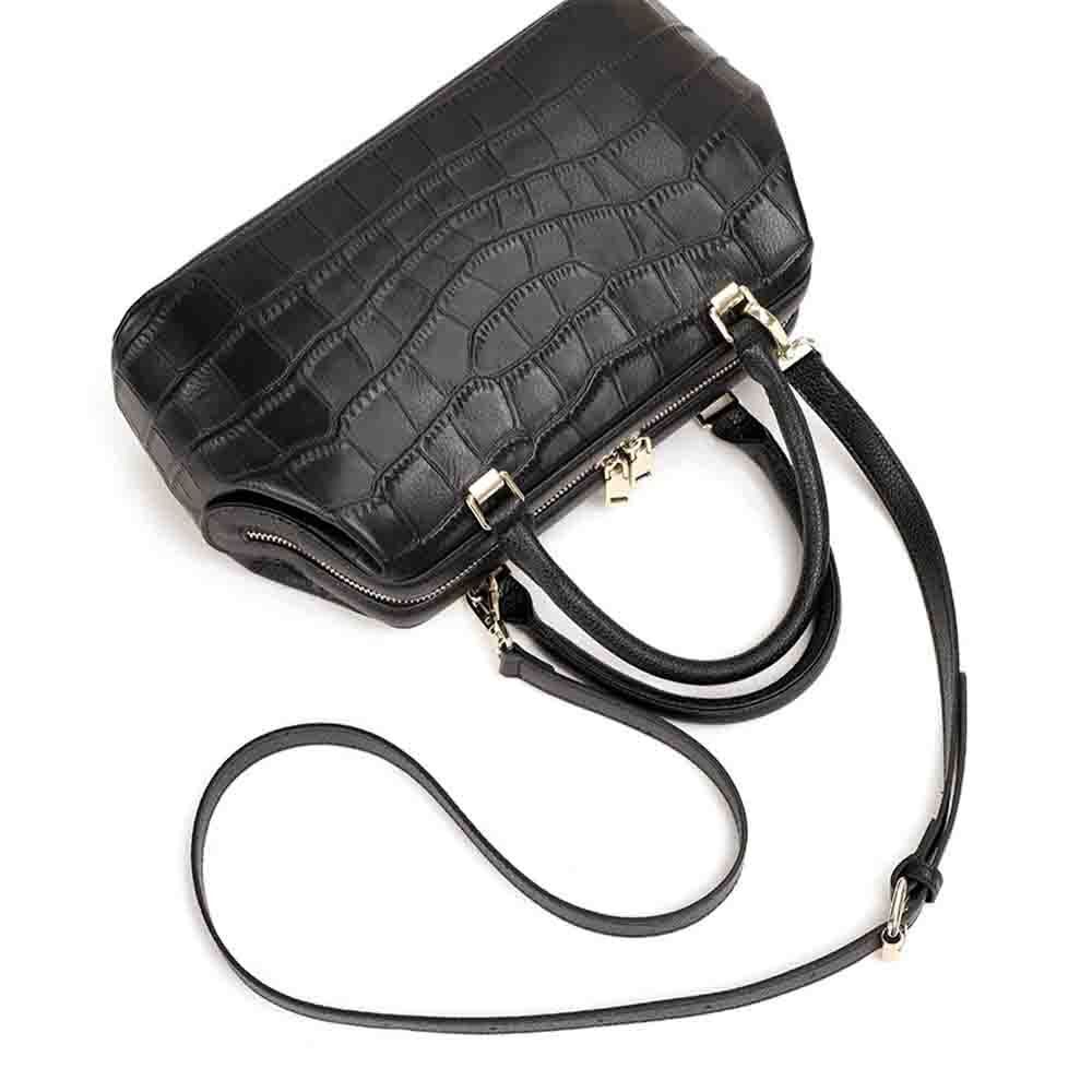 Leather Bag Large Handbags Genuine Leather Stone Print Tote Daily Purses Zipper