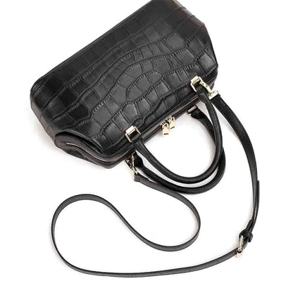 Leather Bag Large Handbags Genuine Leather Stone Print Tote Daily Purses Zipper