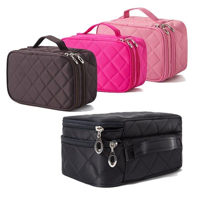 Cosmetic Bag Waterproof Double Layer Travel Organizer Makeup Bag Toiletry Pouch