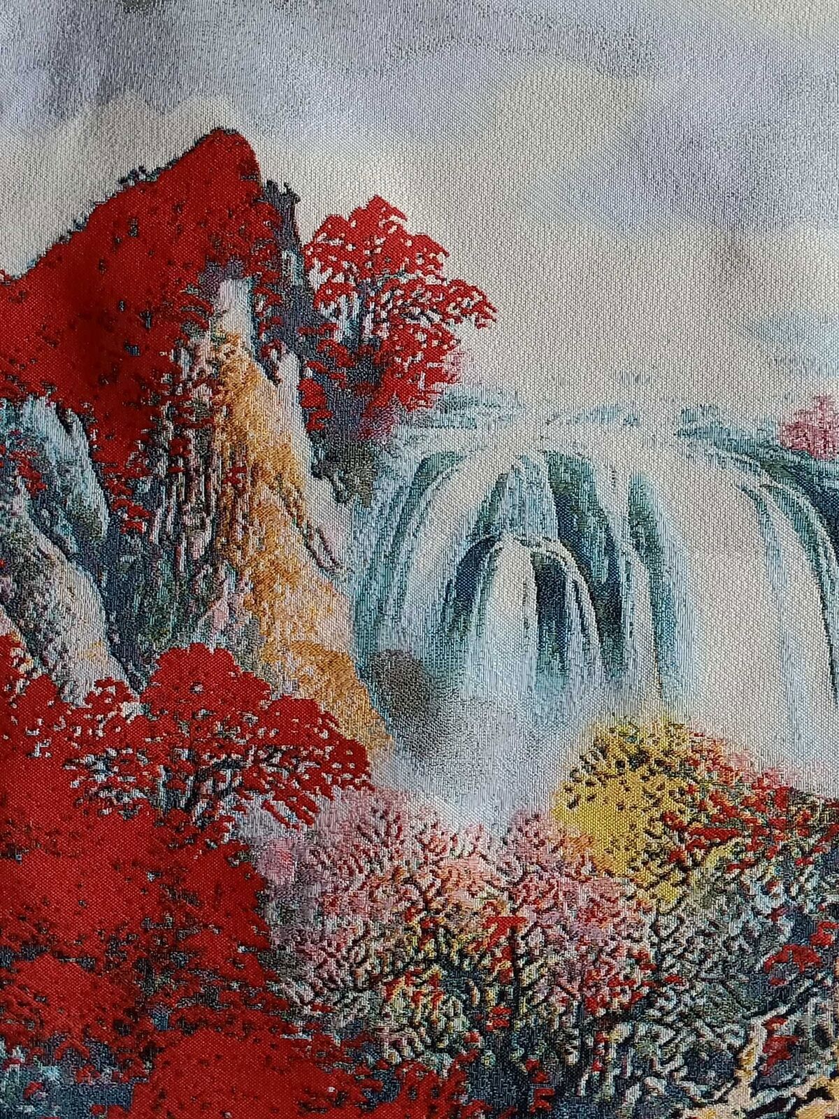63" China Cloth Silk Mountain water Mural Wall Hanging Tapestry Meditation 12
