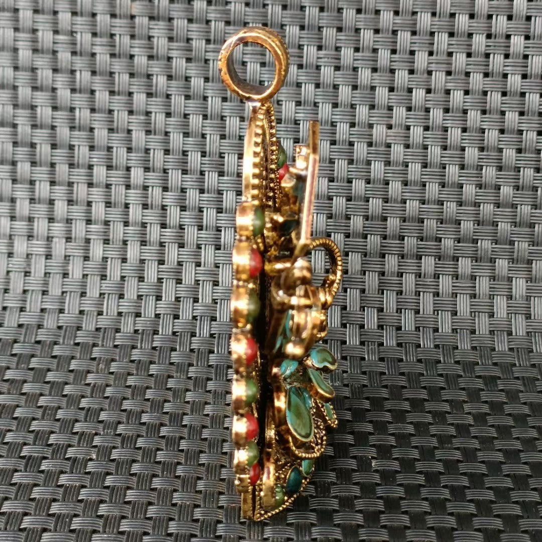 Manjushri Pendant | Tibetan Buddhist Wisdom Sword | Filigree Enamel Jewelry