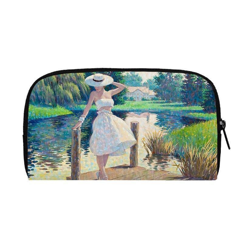 Oil Painting Sunflower Starry Night Wallet Women Purse Credit Card Phone Holders