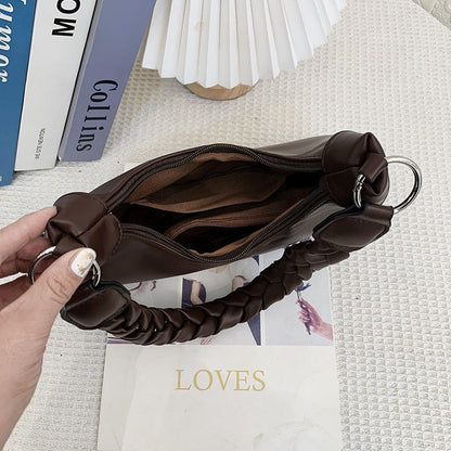Retro Shoulder Bag Leather Handbags Crossbody Bags Armpit Purse 27*7*13 CM 1PC