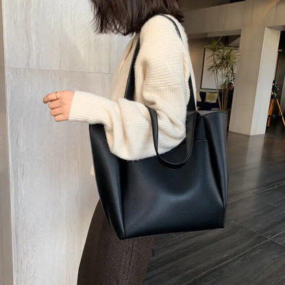 Woman Shopper Handbags Single Shoulder Bag with Outer Pocket