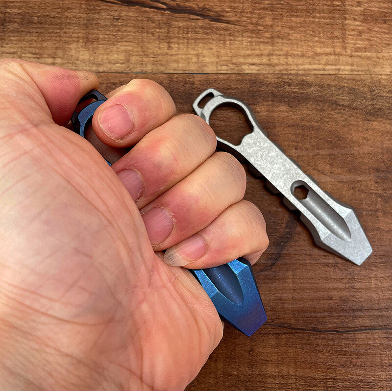 New Titanium Key Chain Pendants Bottle Opener Crowbar Multi-function Tools