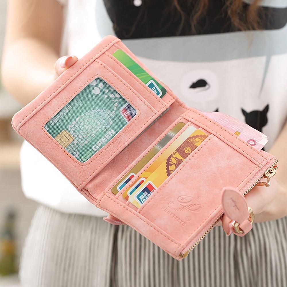 Synthetic Leather Wallets Purses Passport Card Holder Bag Zipper Buckle Handbag